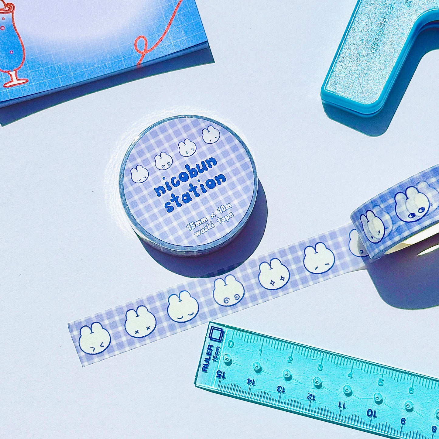 Blue Nicobun Emote Washi Tape