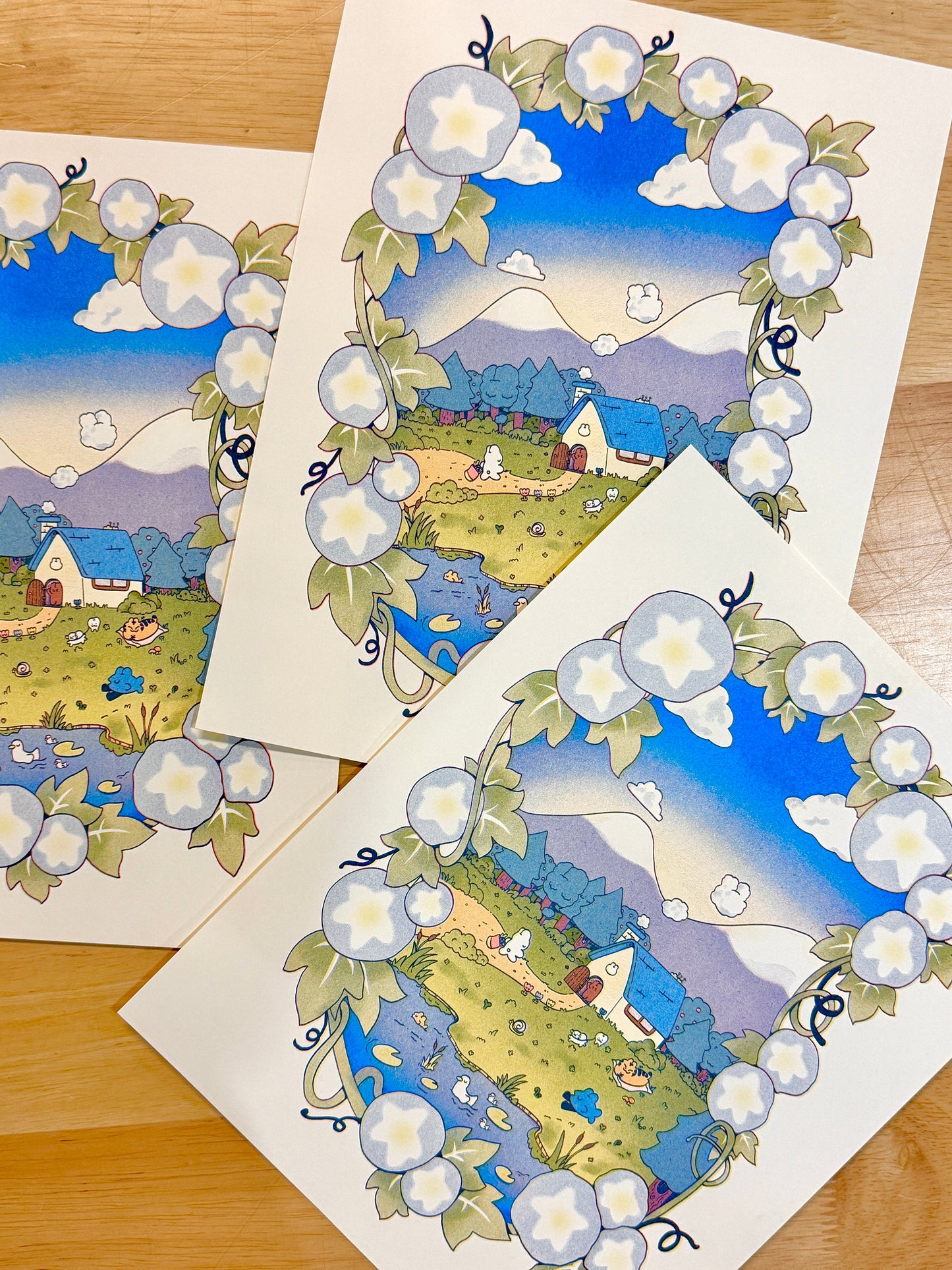 Morning Glory Riso Print