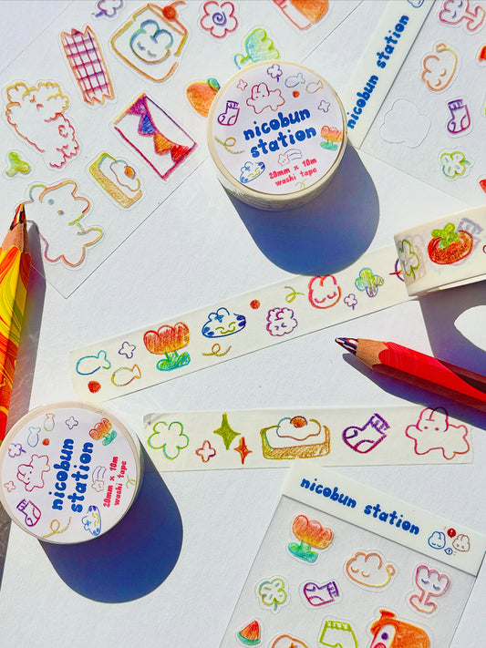 Rainbow Scribbles Sticker Sheet