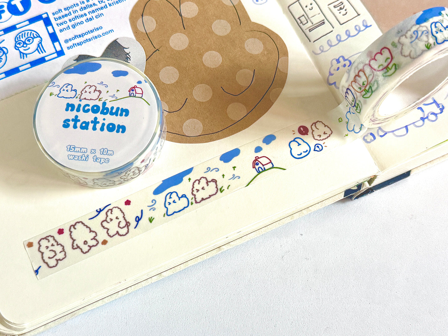 White Nicobuns Washi Tape