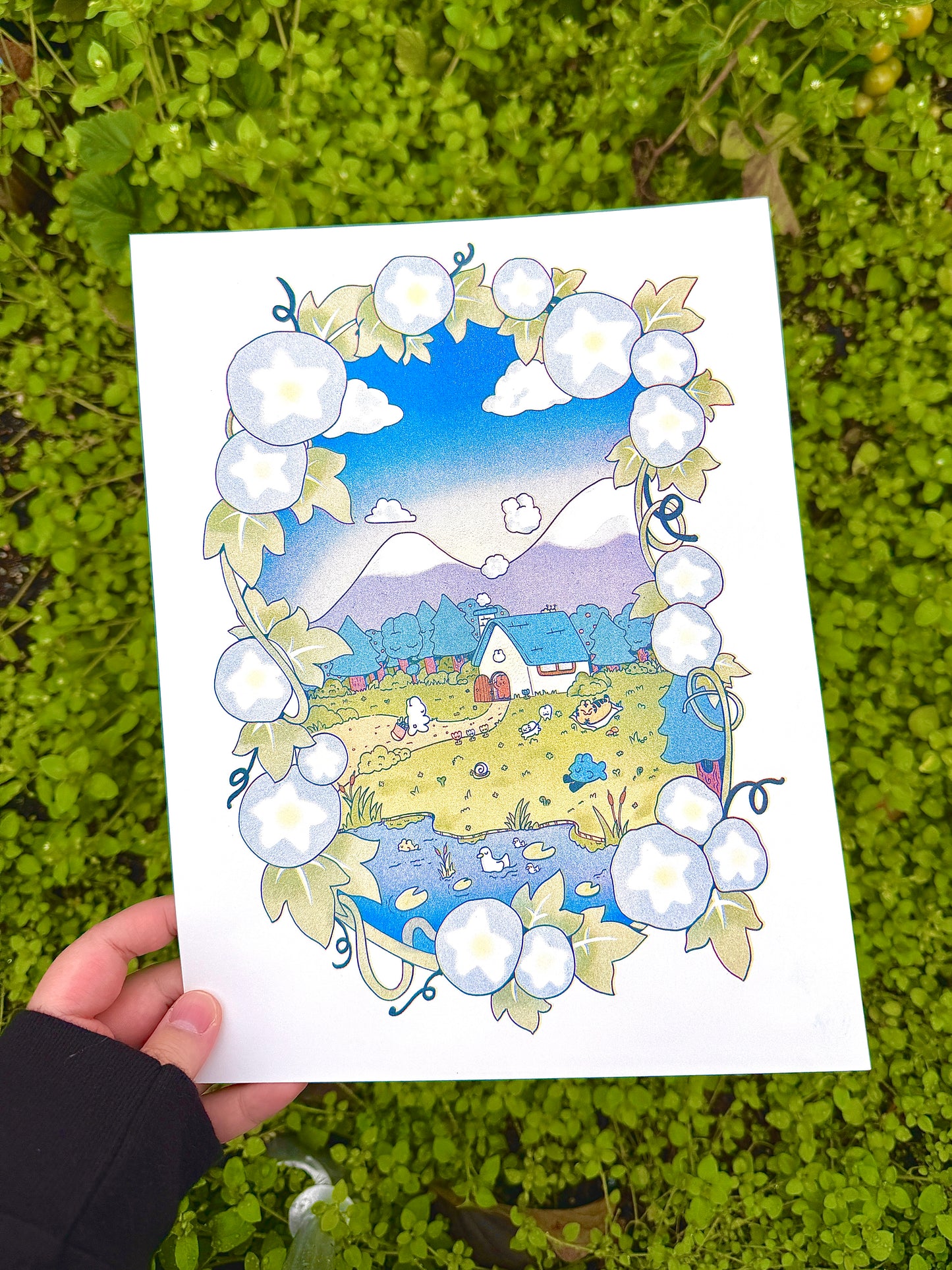 Morning Glory Riso Print