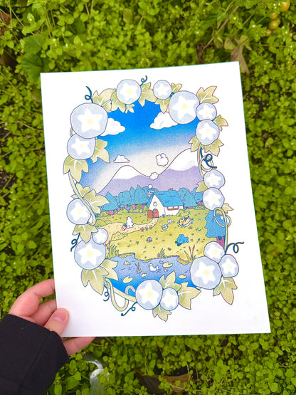Morning Glory Riso Print