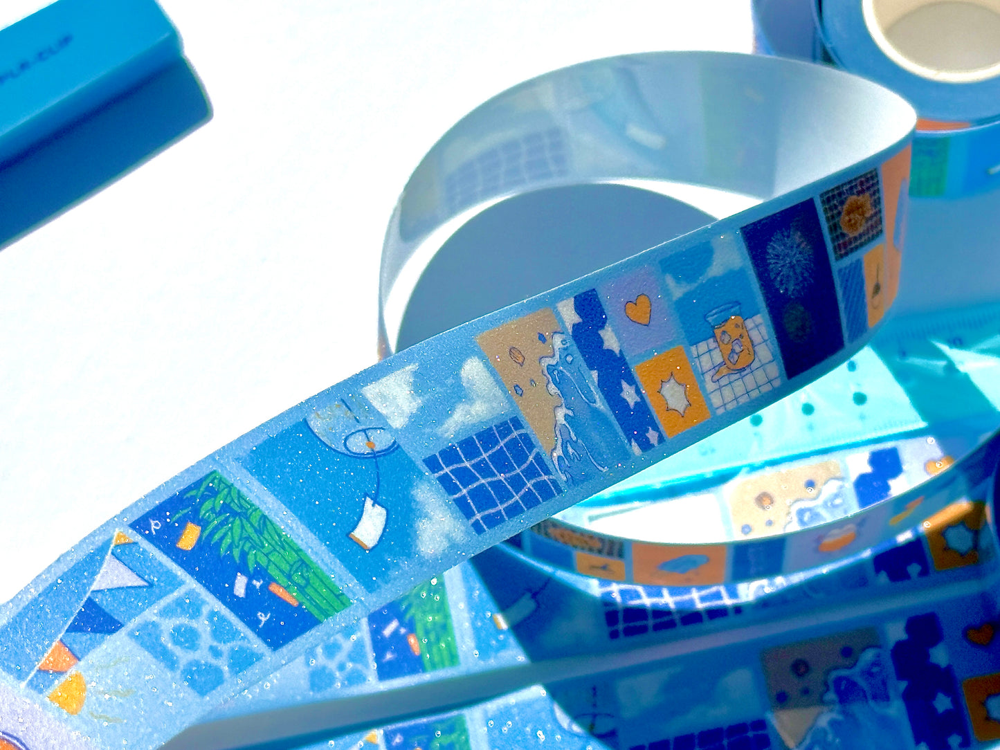 Blue Summer Sticker Roll