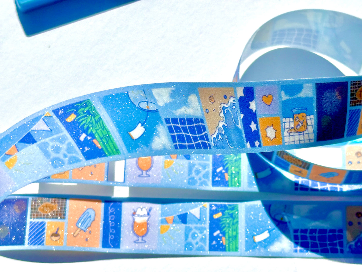 Blue Summer Sticker Roll