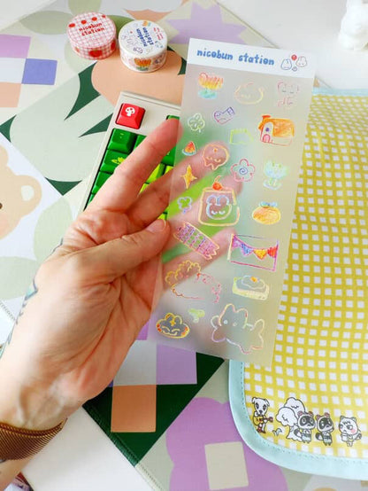 Rainbow Scribbles Sticker Sheet