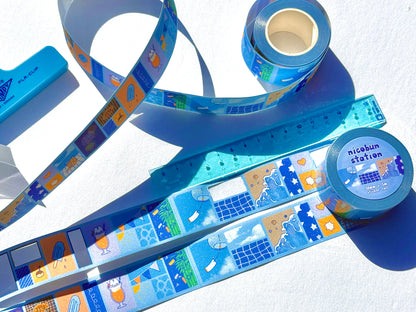 Blue Summer Sticker Roll